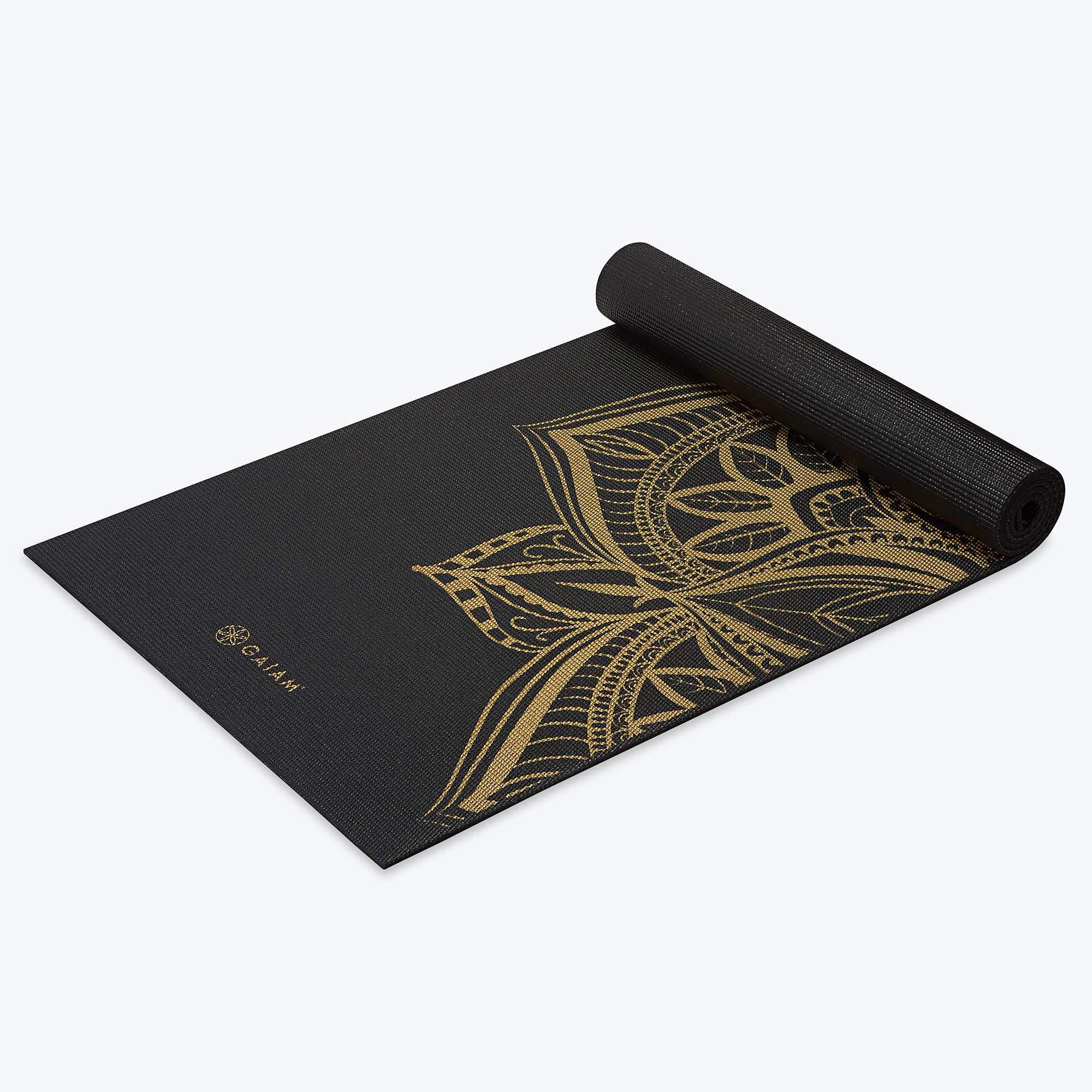 Gold Glam Black Leopard Print Yoga Mat