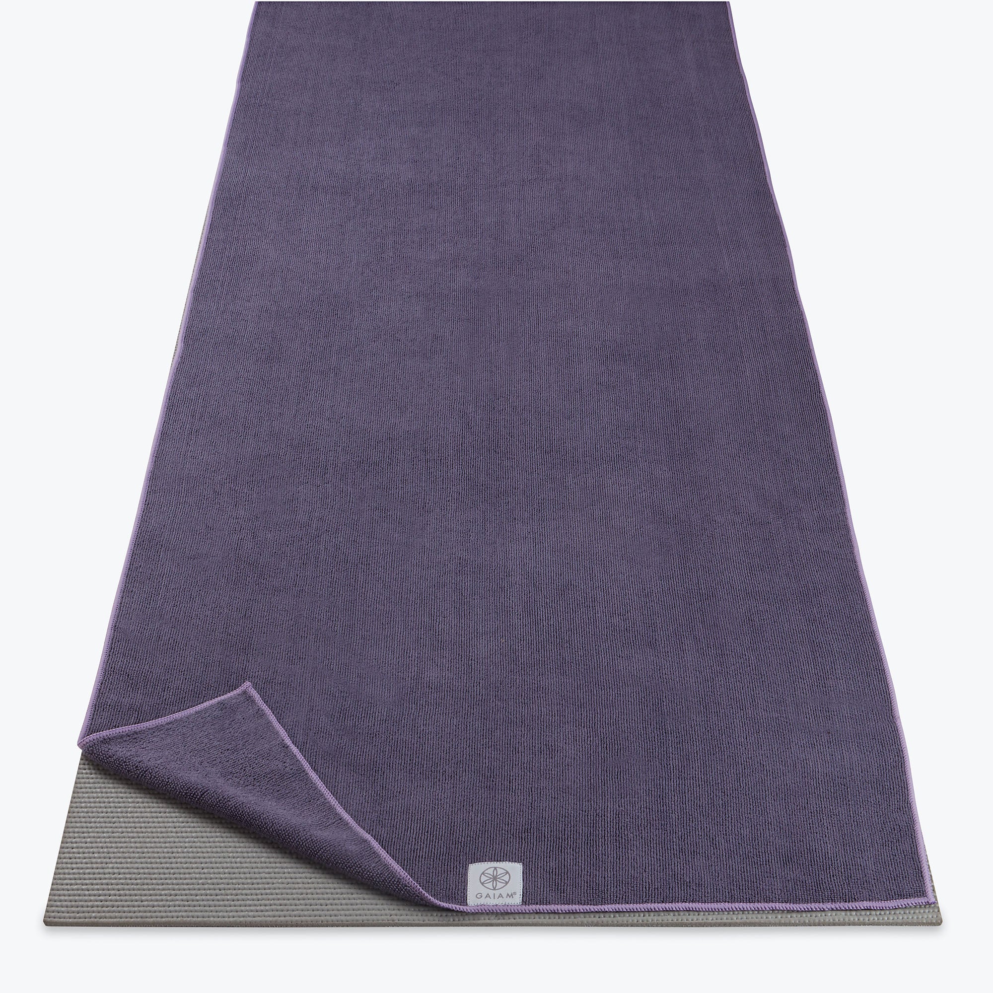  Gaiam Yoga Mat Towel - No Slip Mat-Sized Hot Yoga Towel, Microfiber Moisture Wicking Top & Sticky Rubber Backing