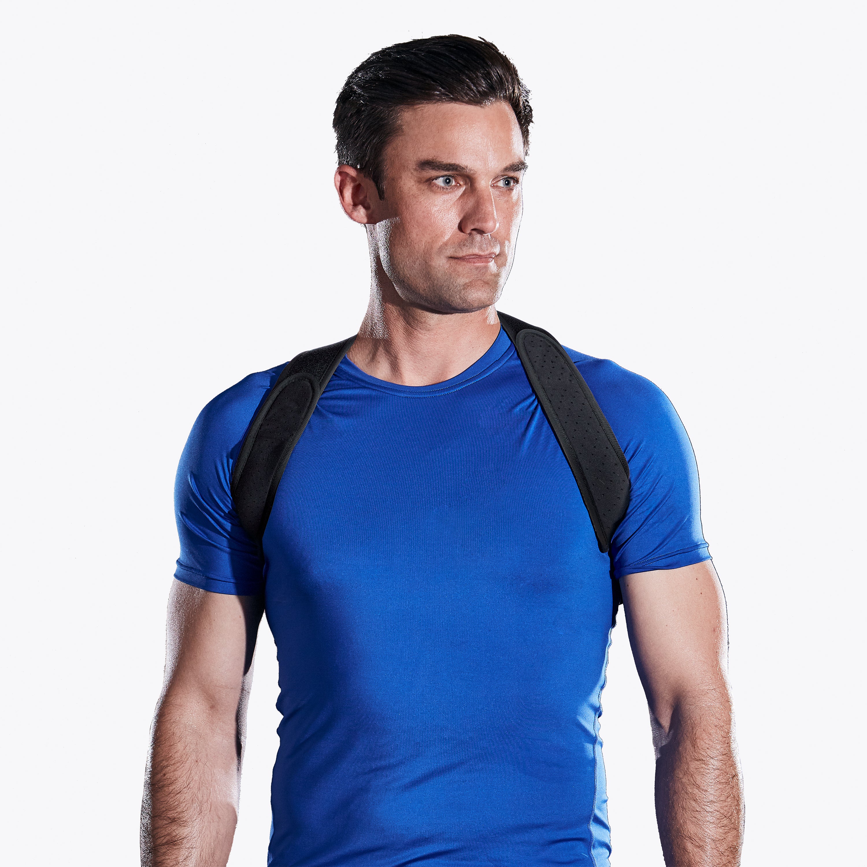 Swedish Posture Men's Posture Cotton T-Shirt Posture Corrector, Black or  White - White