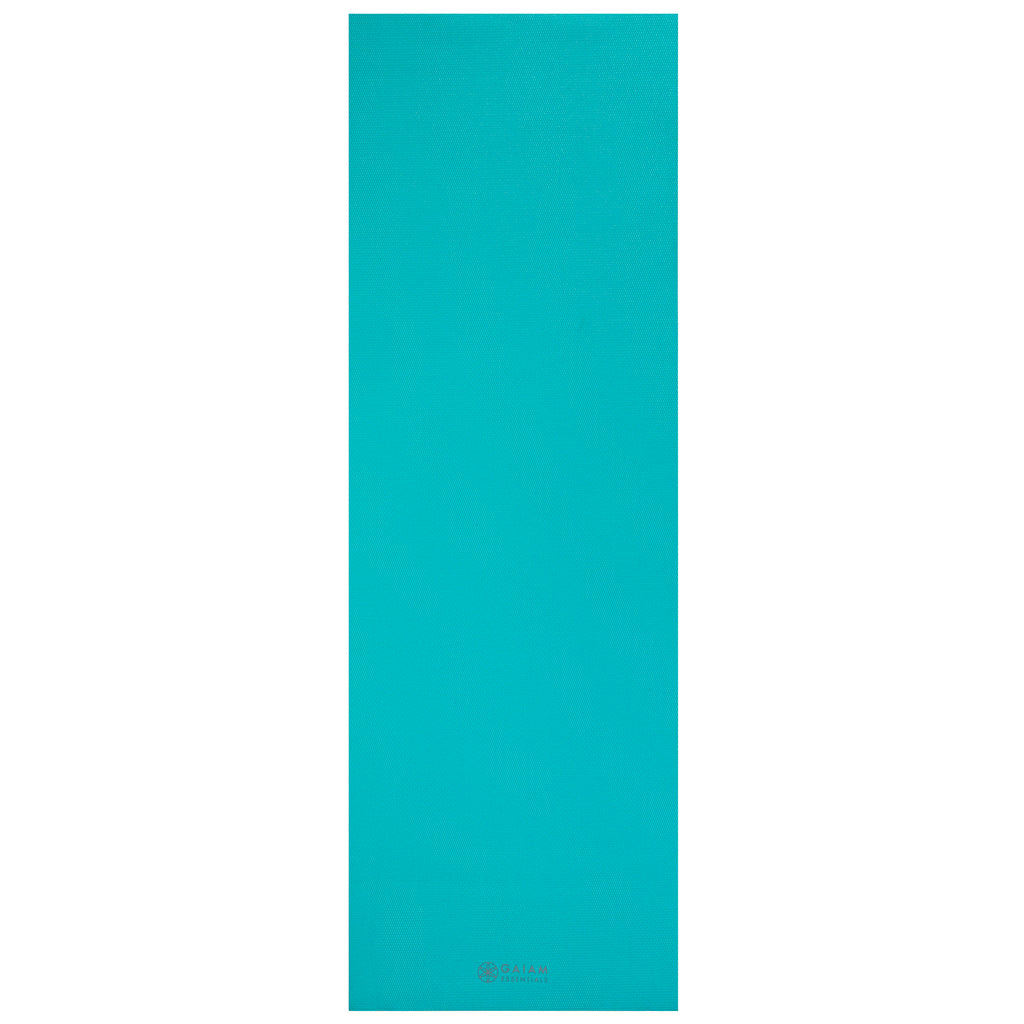 Gaiam Essentials Yoga Mat Teal flat