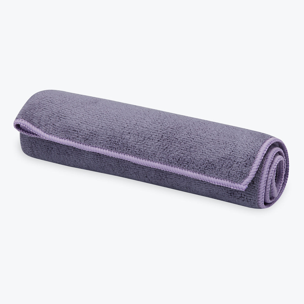 yoga hand towel in purple