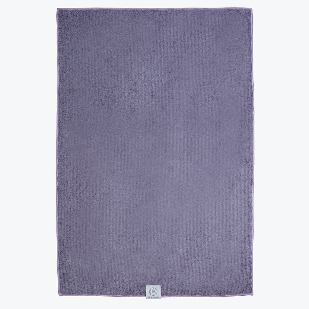 purple hand towel rolled out