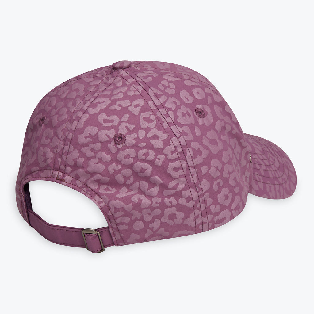 leopard print hat in pink back view