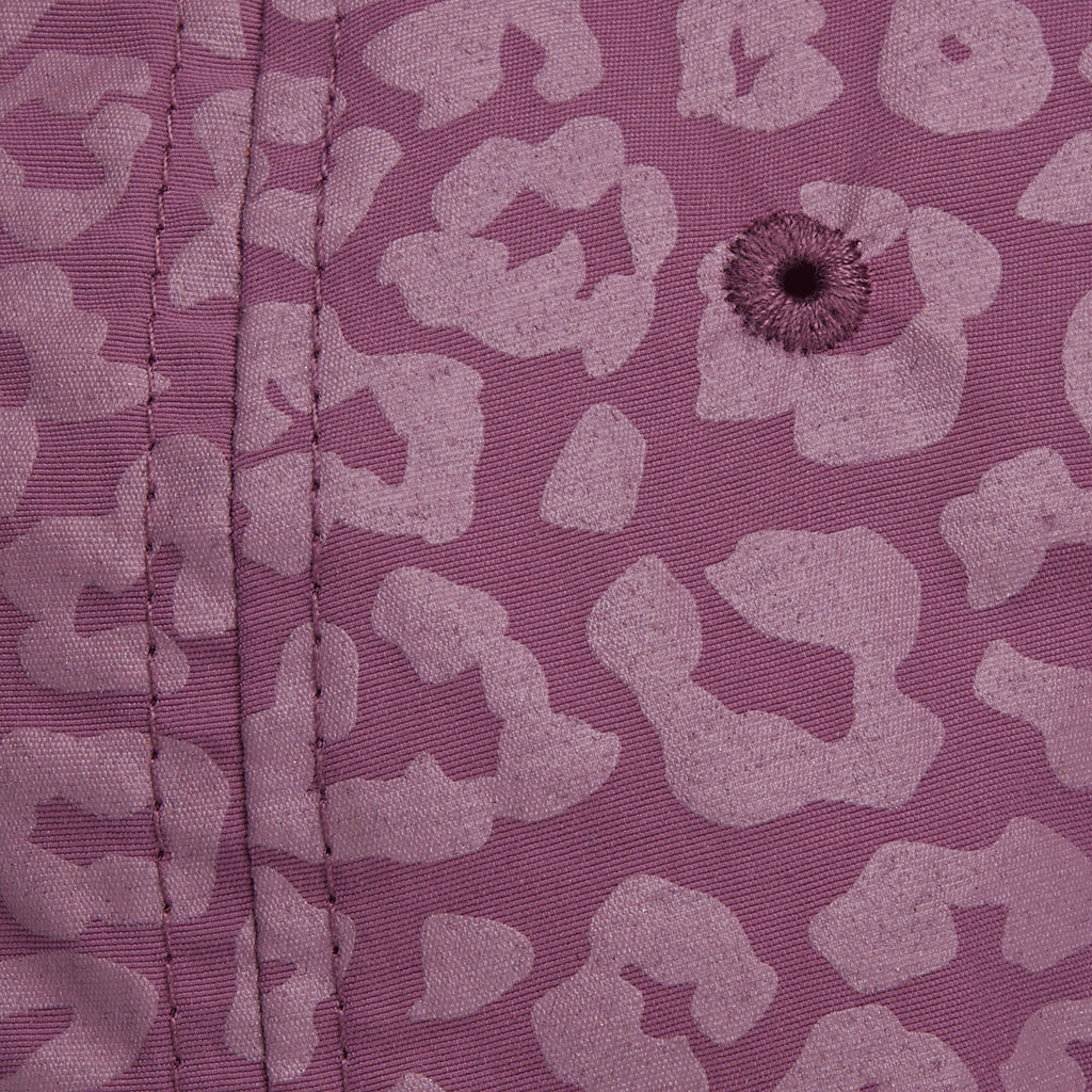 leopard print hat in pink closeup texture