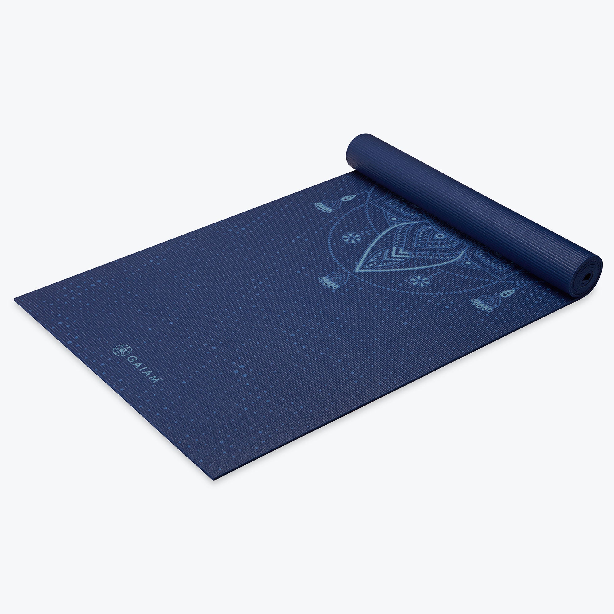 celestial blue yoga mat at an angle