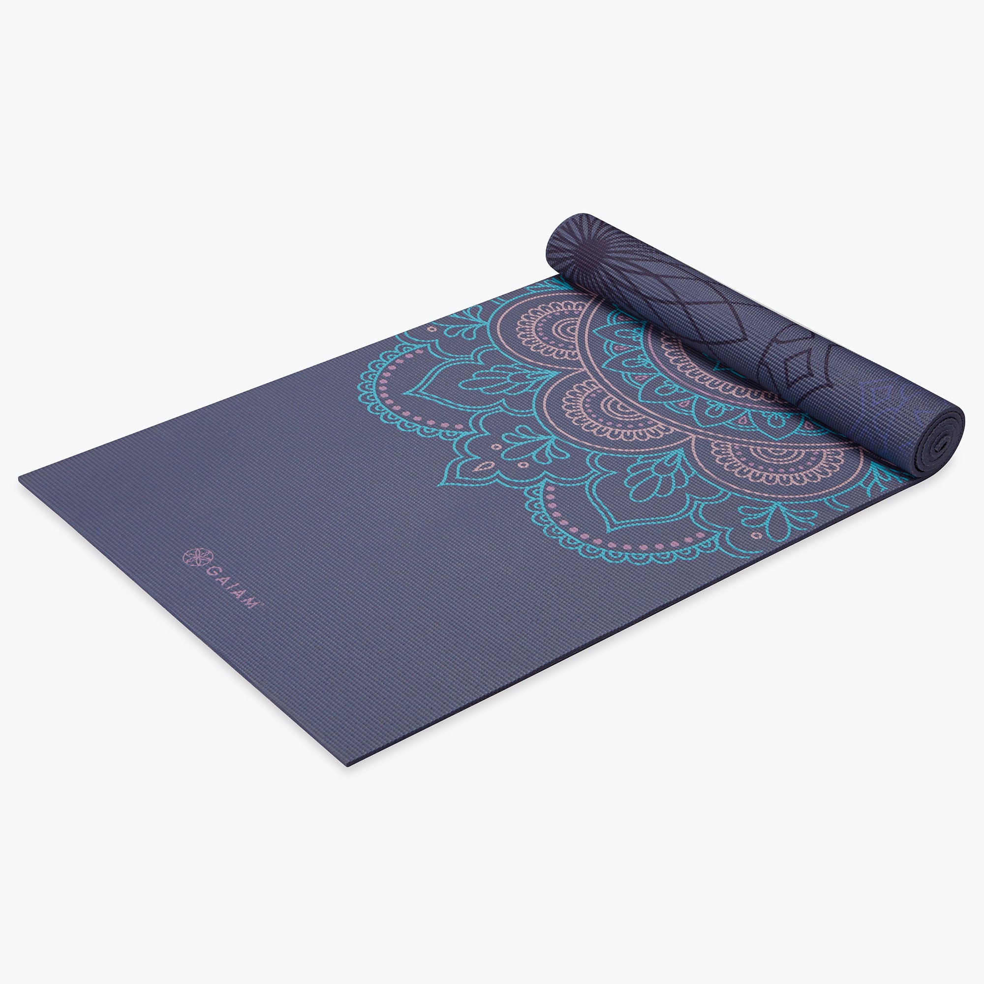 purple illusion mat mandala side at an angle