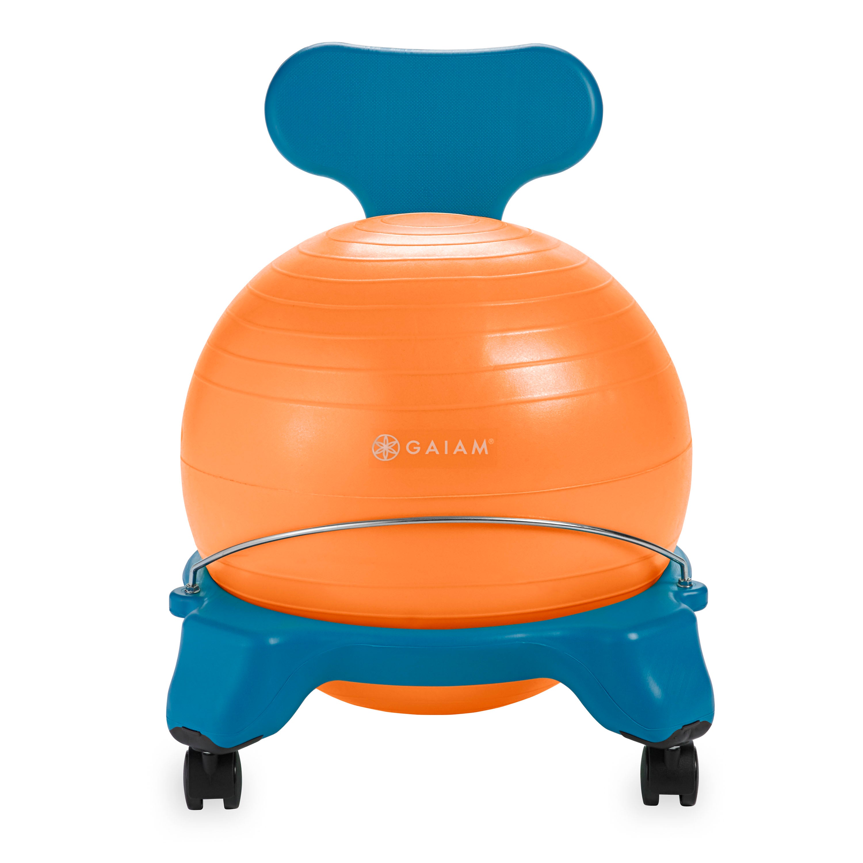 kids balance ball chair blue/orange front