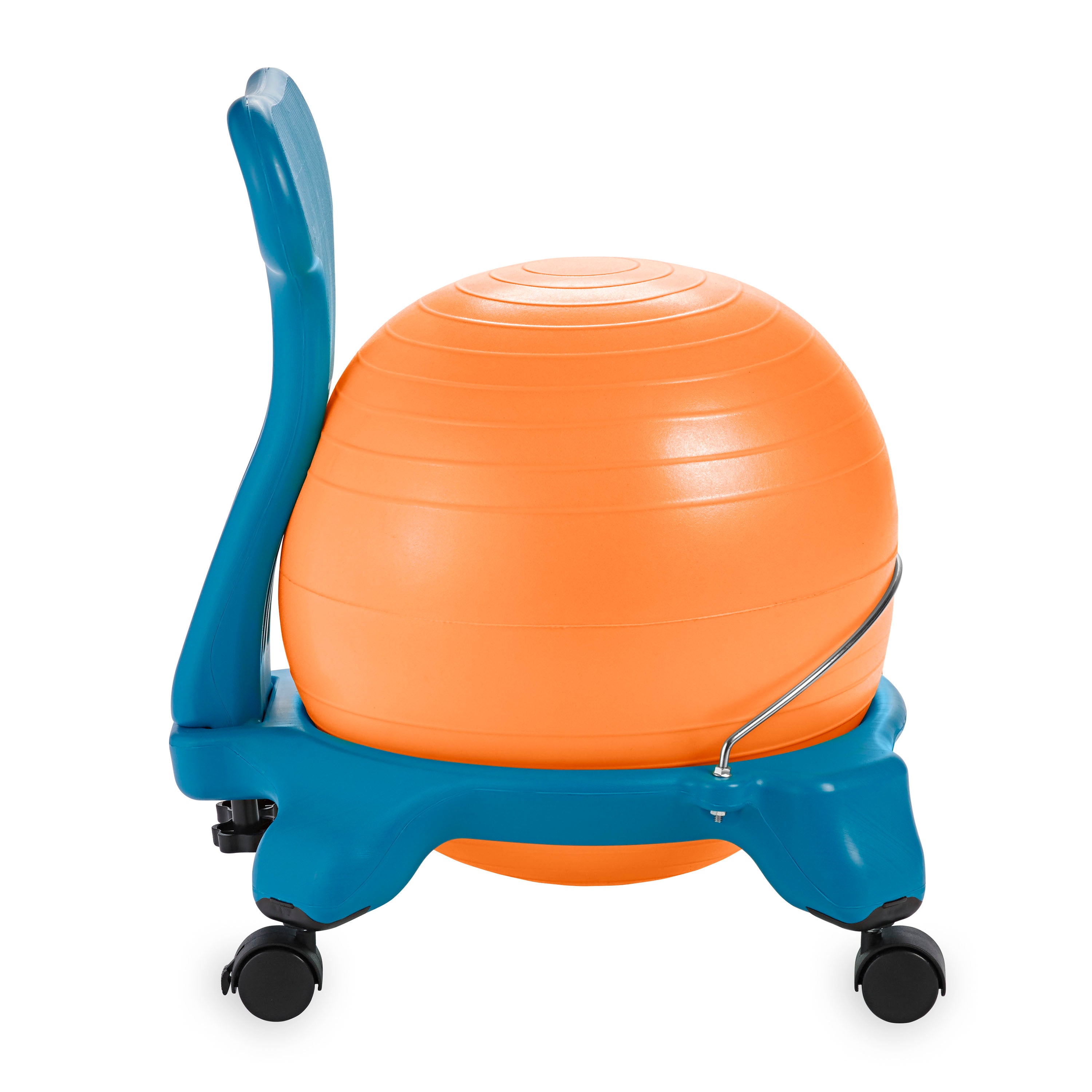 kids balance ball chair blue/orange side