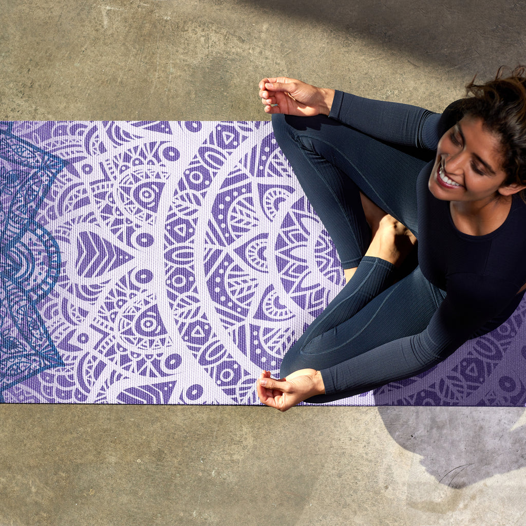 Person seated in Lotus Pose - above view shot