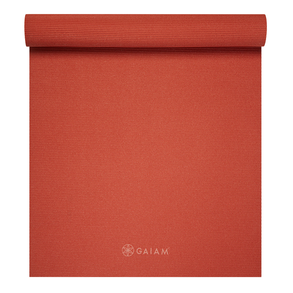Classic Solid Color Yoga Mat (5mm) Sunburnt top rolled