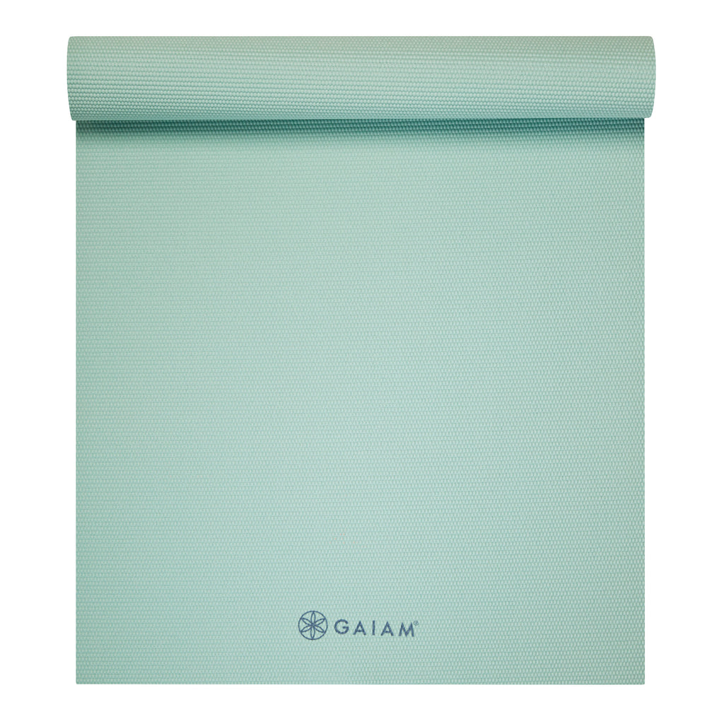 Classic Solid Color Yoga Mat (5mm) Morning Dew top rolled