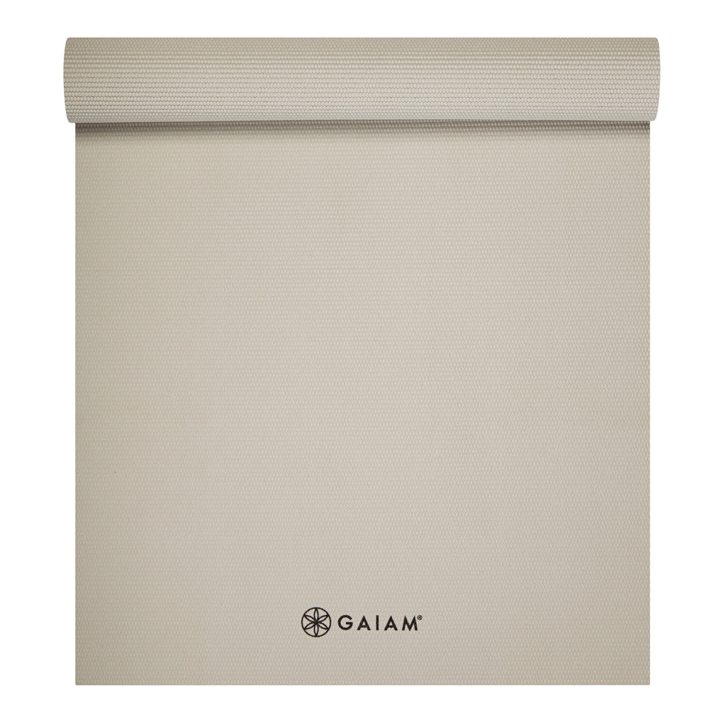 Classic Solid Color Yoga Mat (5mm) Sandstone top rolled