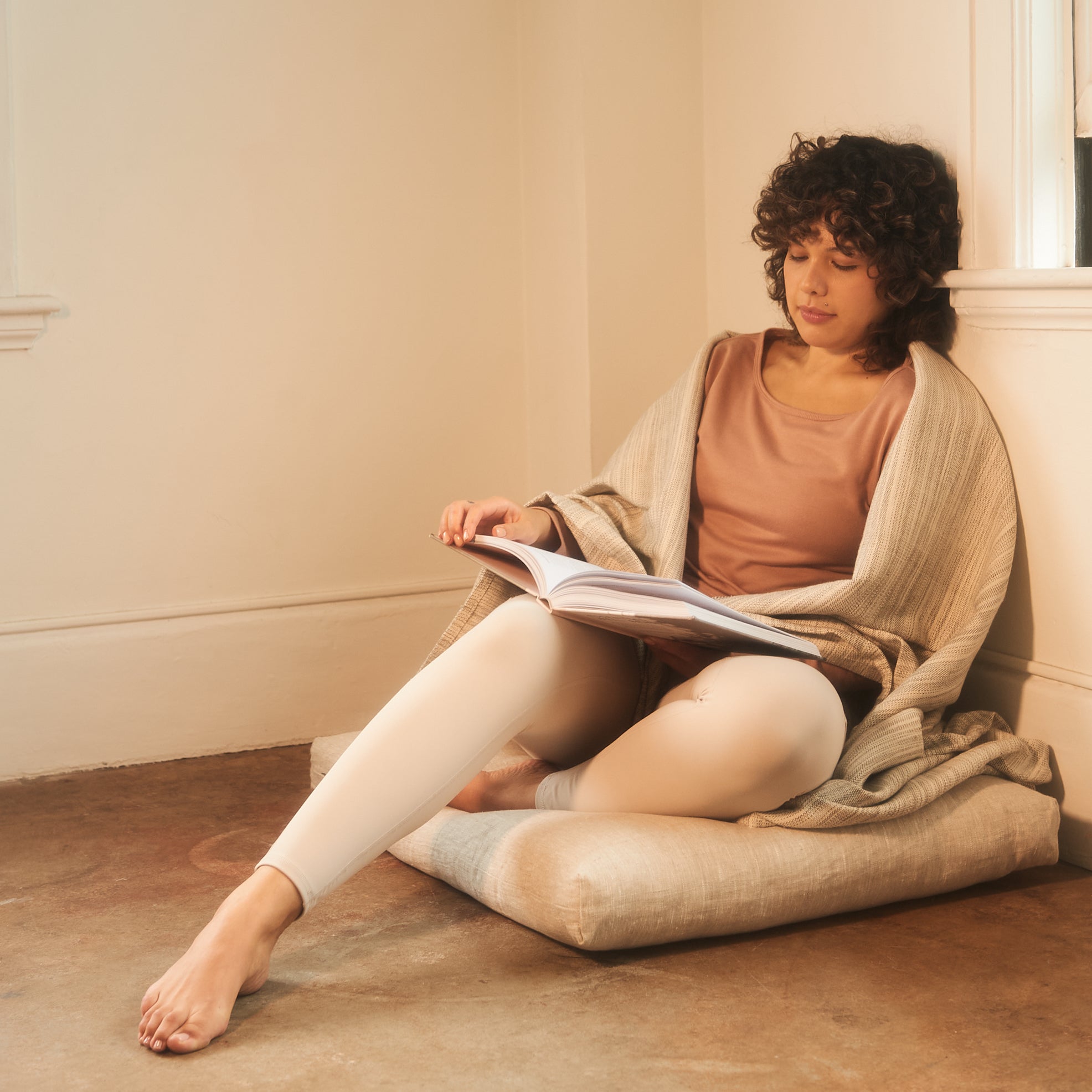 Halfmoon Melange Cotton Yoga Blanket - Gaiam