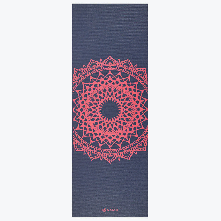 Gaiam Navy Fleur Marrakesh Yoga Mat (3mm)