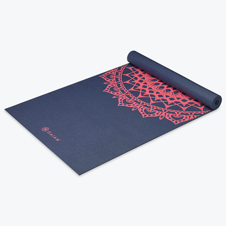Navy Fleur Marrakesh Yoga Mat Gaiam (3mm)