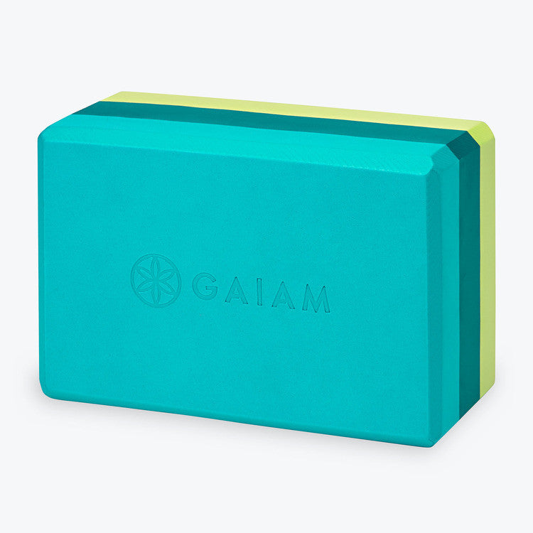 Teal Tri-Color Yoga Block